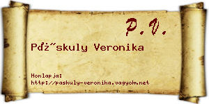 Páskuly Veronika névjegykártya